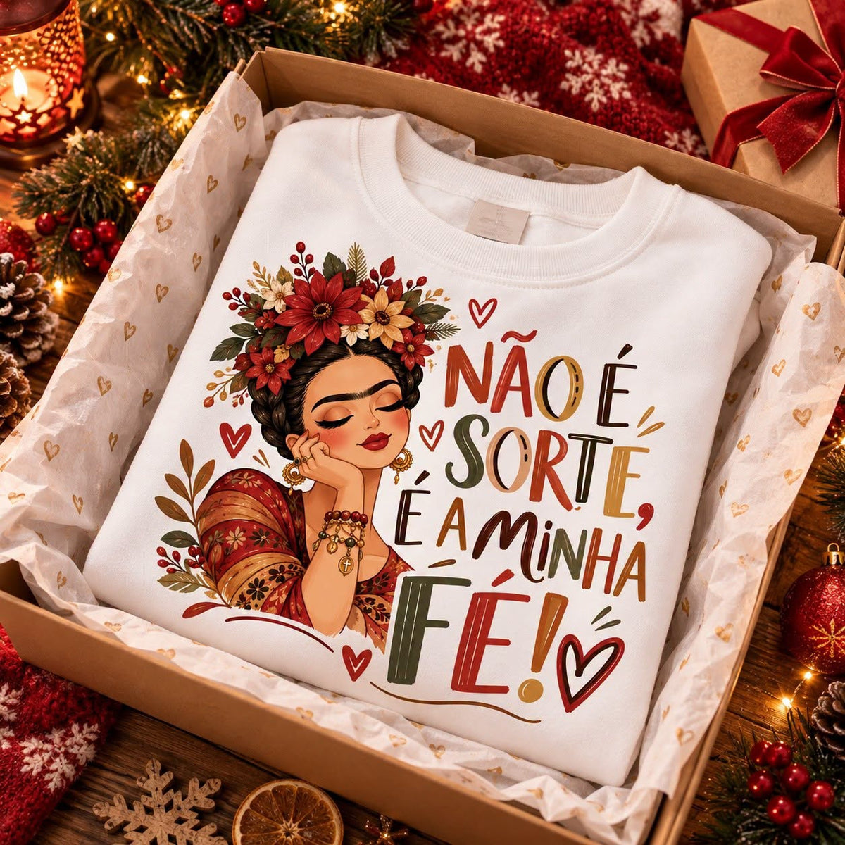 Sweatshirt Não é sorte, é a minha fé