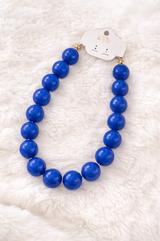 Colar Perolas Azul