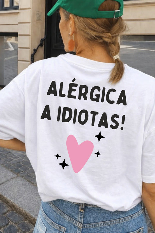 T-shirt personalizada alérgica a idiotas
