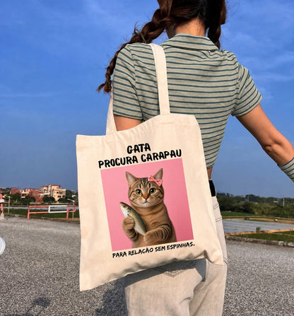 Tote bag Gata procura carapau