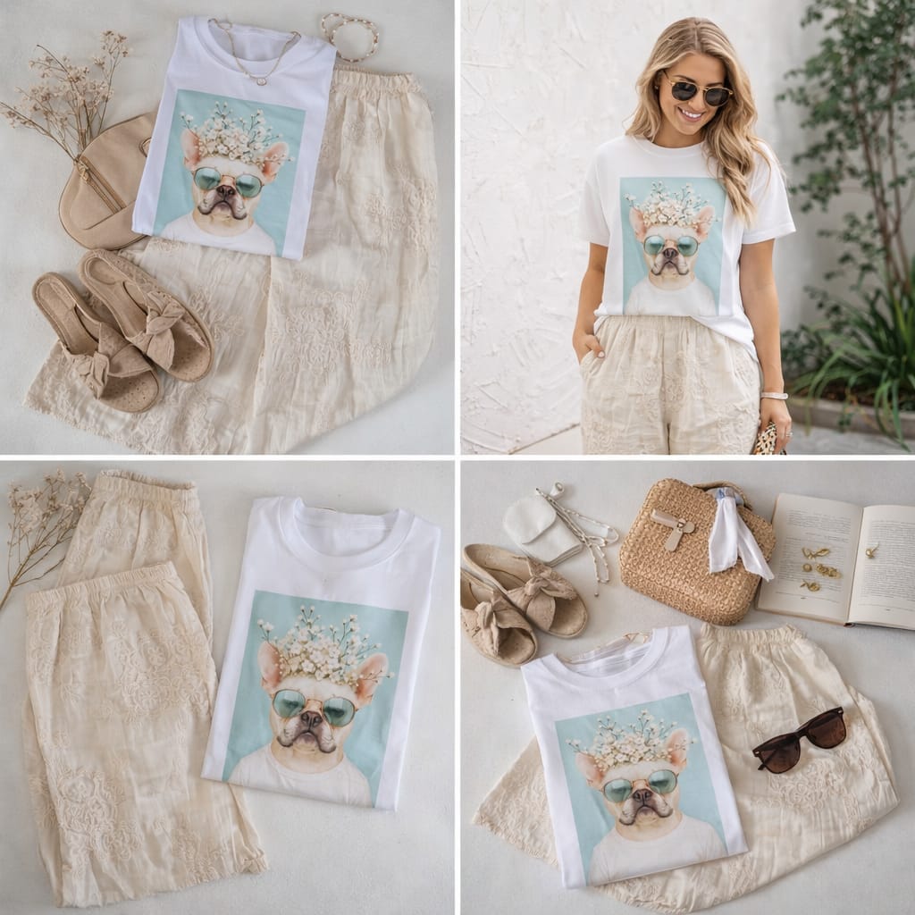 T-shirt personalizada Bulldog Frânces Pipoca