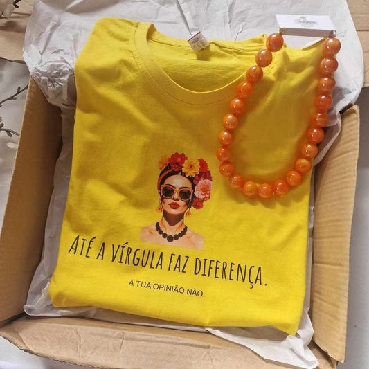 T-shirt personalizada Até a vírgula faz diferença