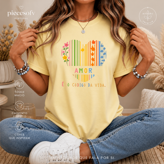T-shirt personalizada Amor é o codigo da vida