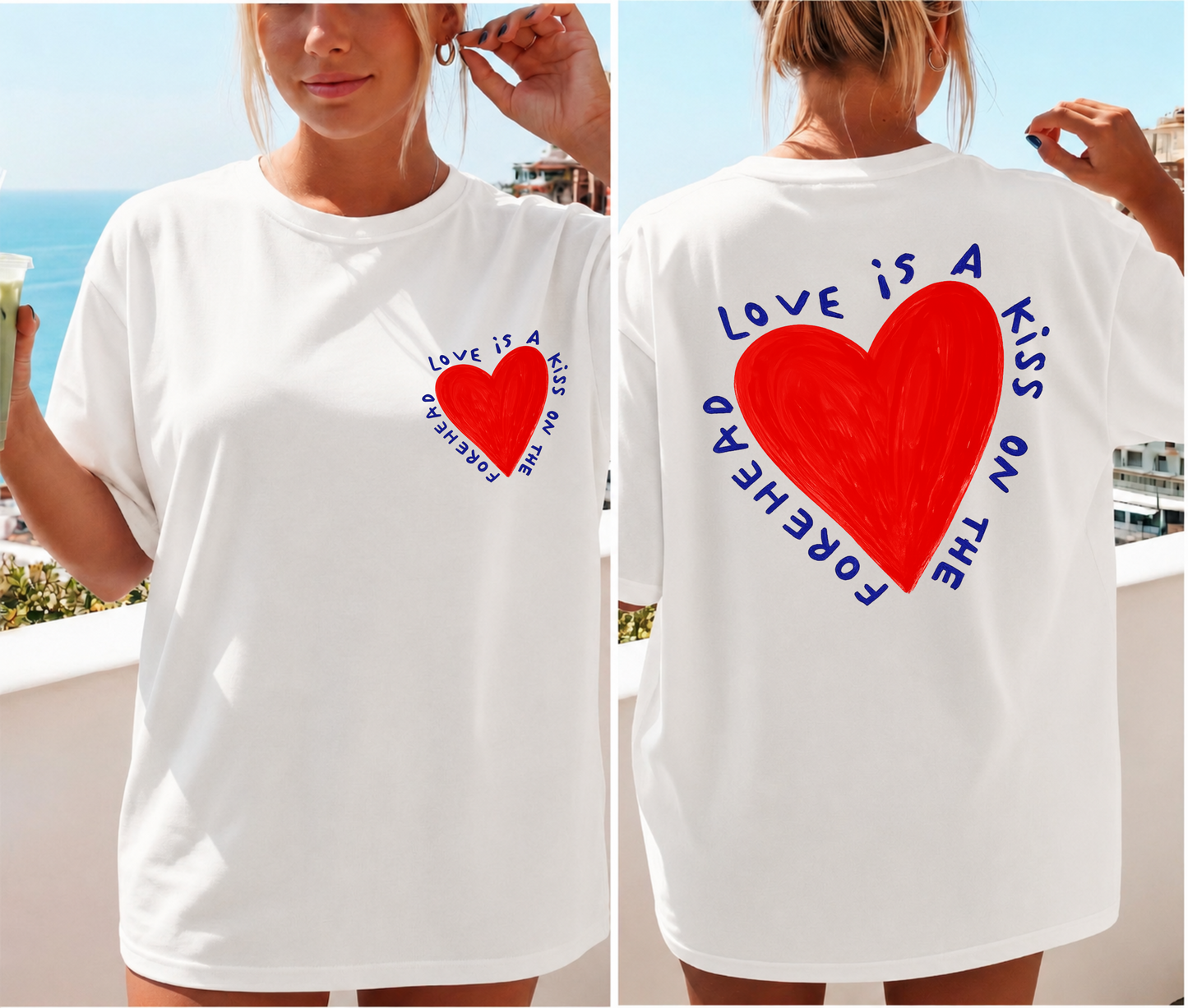 T-shirt personalizada Love Is A Kiss On The Forehead