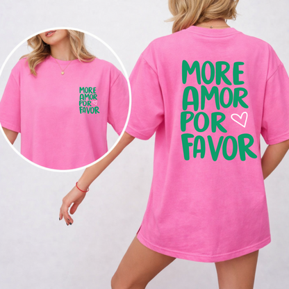 T-shirt personalizada more amor por favor verde