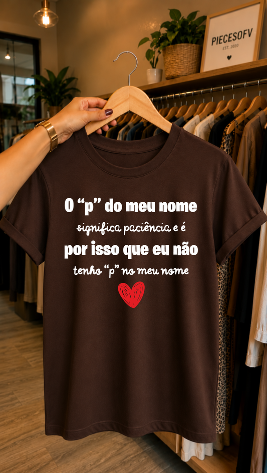 T-shirt personalizada O "P" do Meu Nome