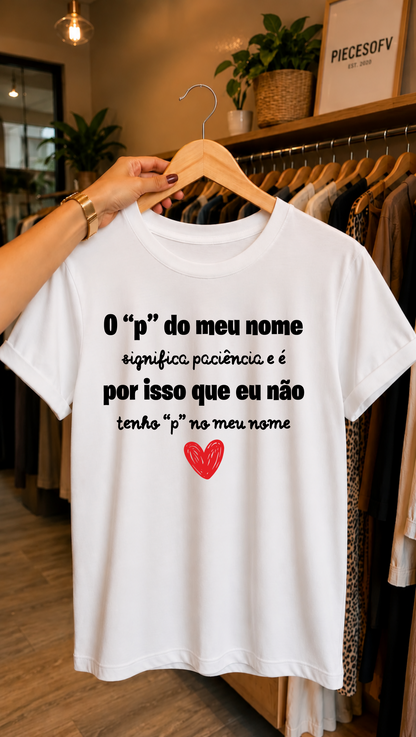 T-shirt personalizada O "P" do Meu Nome
